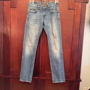 Levi's The Original Skinny 511 Blue Straight Jeans with Vintage Fading W30/L32